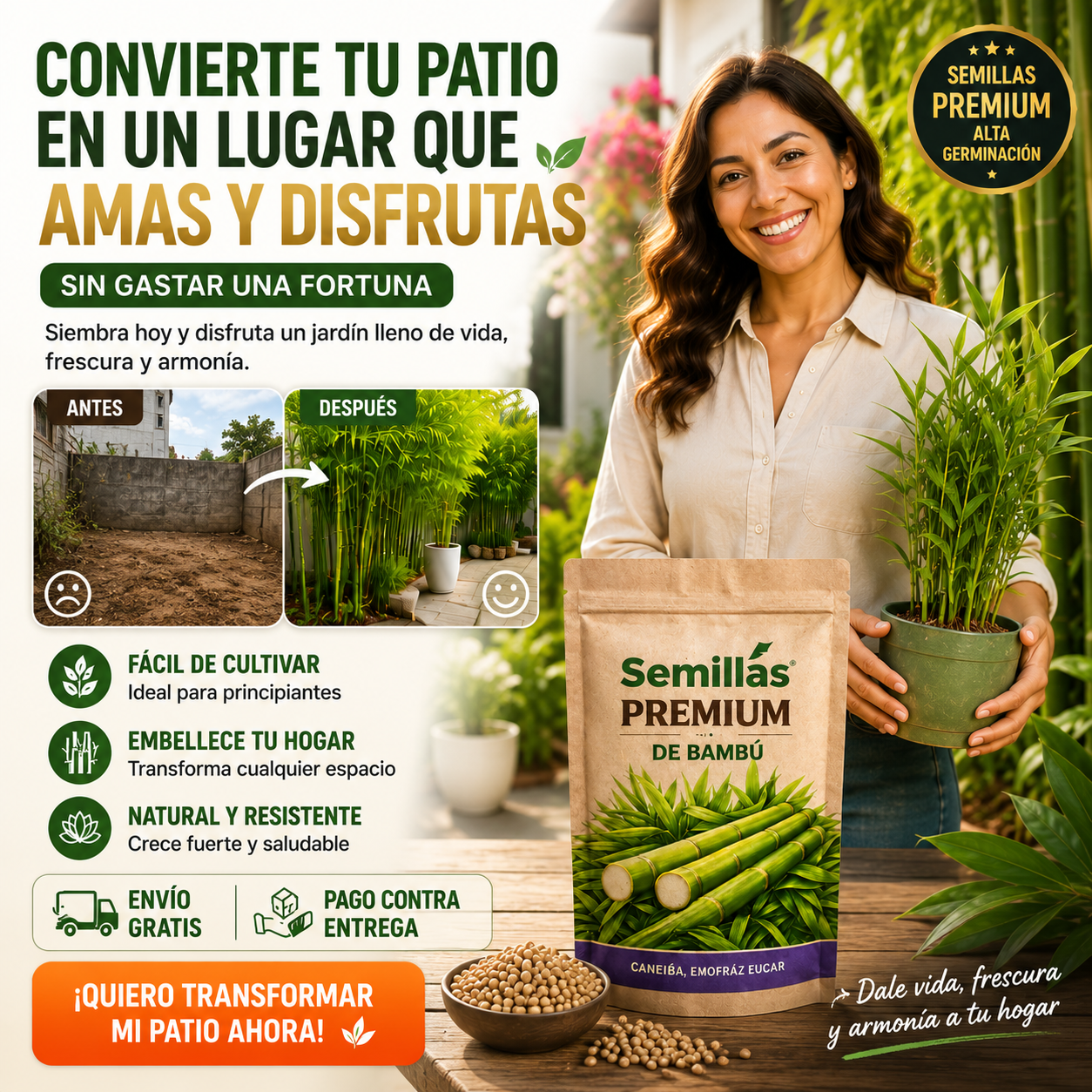 Semillas Premium de Bambú 🌿 Transforma Tu Jardín Hoy