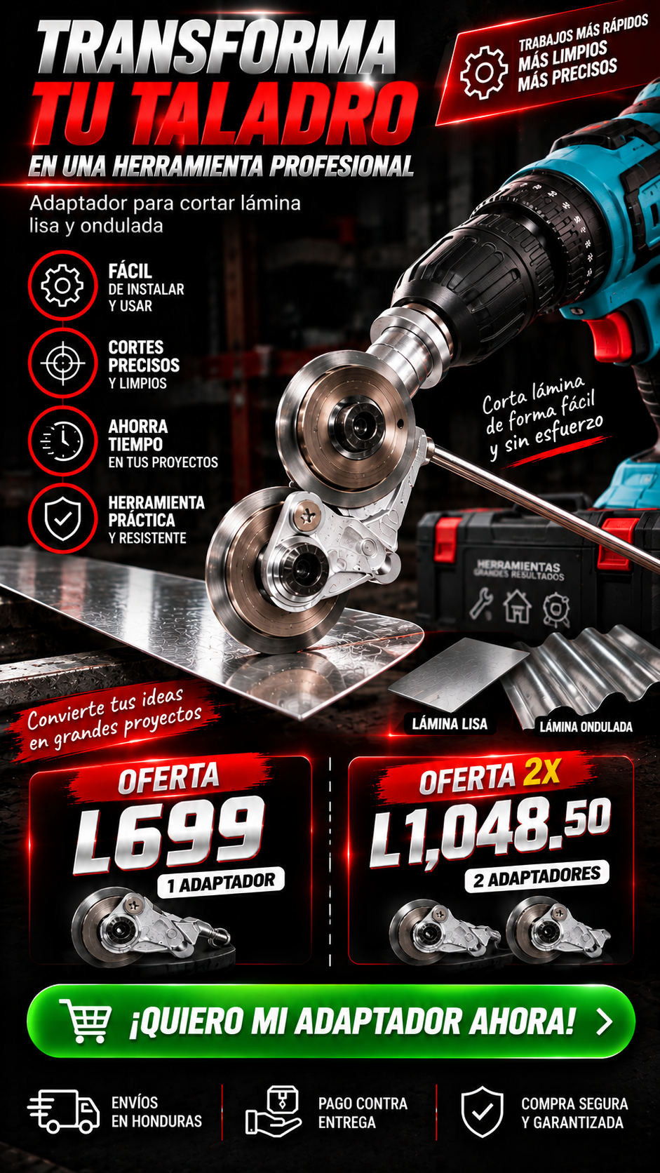 ¡ADAPTADOR PARA CORTAR LÁMINA FÁCIL!